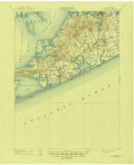 Sag Harbor, New York 1904 (1944) USGS Old Topo Map 15x15 Quad