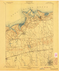 Setauket, New York 1904 (1907) USGS Old Topo Map 15x15 Quad
