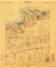 Setauket, New York 1904 (1910) USGS Old Topo Map 15x15 Quad