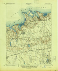 Setauket, New York 1904 (1944) USGS Old Topo Map 15x15 Quad