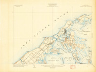 Shelter Island, New York 1904 (1904) USGS Old Topo Map 15x15 Quad