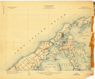 Shelter Island, New York 1904 (1904b) USGS Old Topo Map 15x15 Quad