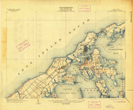Shelter Island, New York 1904 (1913) USGS Old Topo Map 15x15 Quad