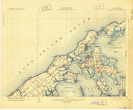 Shelter Island, New York 1904 (1925) USGS Old Topo Map 15x15 Quad