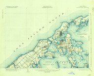 Shelter Island, New York 1904 (1935) USGS Old Topo Map 15x15 Quad