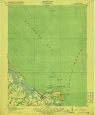 Cape Henlopen, Delaware 1918 (1918a) USGS Old Topo Map 15x15 Quad