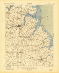 Cedar Creek, Delaware 1938 (1945) USGS Old Topo Map 15x15 Quad