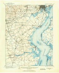 Wilmington, Delaware 1904 (1904) USGS Old Topo Map 15x15 Quad