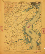 Wilmington, Delaware 1906 (1910) USGS Old Topo Map 15x15 Quad