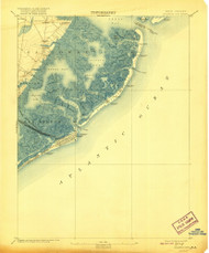 Atlantic City, New Jersey 1894 (1920) USGS Old Topo Map 15x15 Quad