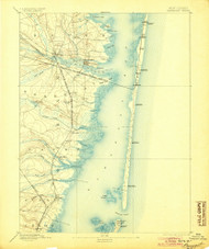 Barnegat, New Jersey 1898 (1904) USGS Old Topo Map 15x15 Quad