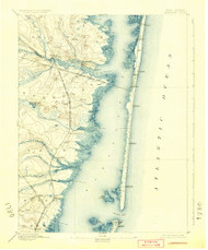 Barnegat, New Jersey 1898 (1924) USGS Old Topo Map 15x15 Quad
