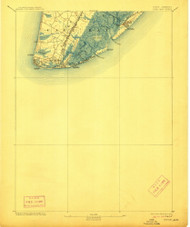 Cape May, New Jersey 1893 (1912) USGS Old Topo Map 15x15 Quad