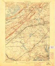 Plainfield, New Jersey 1905 (1908) USGS Old Topo Map 15x15 Quad