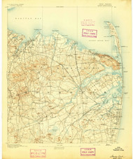 Sandy Hook, New Jersey 1893 (1893) USGS Old Topo Map 15x15 Quad