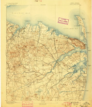 Sandy Hook, New Jersey 1893 (1898) USGS Old Topo Map 15x15 Quad