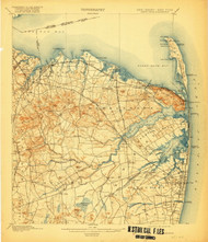 Sandy Hook, New Jersey 1901 (1919) USGS Old Topo Map 15x15 Quad
