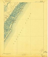 Sea Isle, New Jersey 1894 (1921) USGS Old Topo Map 15x15 Quad
