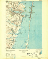 Toms River, New Jersey 1948 (1948a) USGS Old Topo Map 15x15 Quad