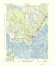 Tuckerton, New Jersey 1942 (1942a) USGS Old Topo Map 15x15 Quad