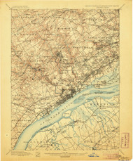Chester, Pennsylvaniya 1898 (1906) USGS Old Topo Map 15x15 Quad
