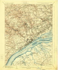 Chester, Pennsylvaniya 1898 (1924) USGS Old Topo Map 15x15 Quad