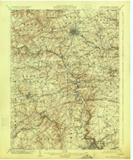 West Chester, Pennsylvaniya 1904 (1924) USGS Old Topo Map 15x15 Quad