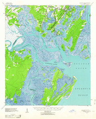 Ossabaw Island, Georgia 1944 (1963) USGS Old Topo Map 15x15 Quad