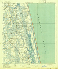 Palm Valley, Florida 1918 (1938b) USGS Old Topo Map 15x15 Quad