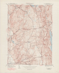 Shutesbury (copy A), MA 1943-1951 Original USGS Old Topo Map 7x7 Quad 31680 - MA-57A