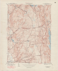 Shutesbury (copy B), MA 1943-1951 Original USGS Old Topo Map 7x7 Quad 31680 - MA-57B