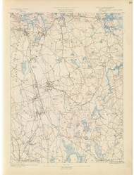 Abingdon, MA 1890 USGS Old Topo Map 15x15 Quad RSY
