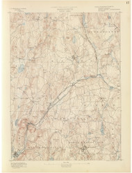 Barre, MA 1890 USGS Old Topo Map 15x15 Quad RSY