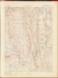 Belchertown, MA 1890 USGS Old Topo Map 15x15 Quad RSY