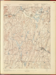 Brookfield, MA 1890 USGS Old Topo Map 15x15 Quad RSY