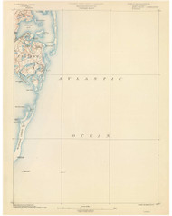 Chatham, MA 1890 USGS Old Topo Map 15x15 Quad RSY