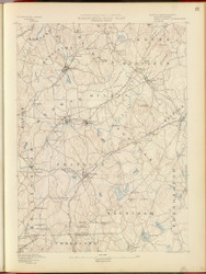 Franklin, MA 1890 USGS Old Topo Map 15x15 Quad RSY