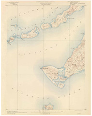 Gay Head, MA 1890 USGS Old Topo Map 15x15 Quad RSY