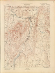 Greylock, MA 1890 USGS Old Topo Map 15x15 Quad RSY