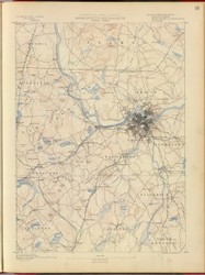 Lowell, MA 1890 USGS Old Topo Map 15x15 Quad RSY