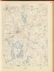 Middleborough, MA 1890 USGS Old Topo Map 15x15 Quad RSY