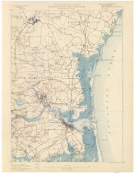 Newburyport, MA 1890 USGS Old Topo Map 15x15 Quad RSY