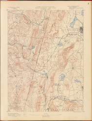 Pittsfield, MA 1890 USGS Old Topo Map 15x15 Quad RSY
