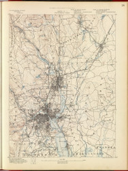 Providence, MA 1890 USGS Old Topo Map 15x15 Quad RSY
