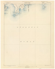 Sakonnet, MA 1890 USGS Old Topo Map 15x15 Quad RSY