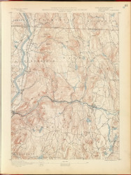 Warwick, MA 1890 USGS Old Topo Map 15x15 Quad RSY