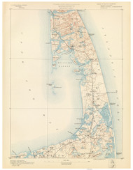 Wellfleet, MA 1890 USGS Old Topo Map 15x15 Quad RSY
