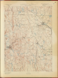 Winchendon, MA 1890 USGS Old Topo Map 15x15 Quad RSY