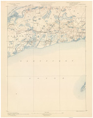 Yarmouth, MA 1890 USGS Old Topo Map 15x15 Quad RSY