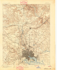 Baltimore, Maryland 1894 (1894a) USGS Old Topo Map 15x15 Quad